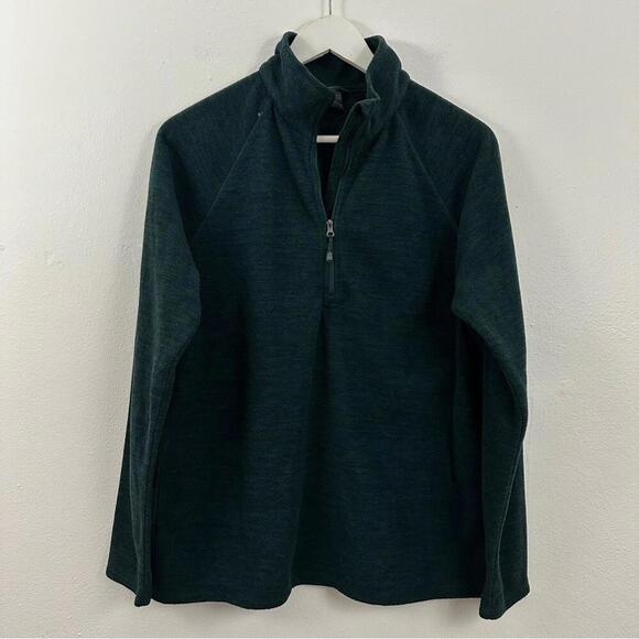 Eddie Bauer Women’s Quarter Zip Sweatshirt Size L Green - Picture 1 of 5